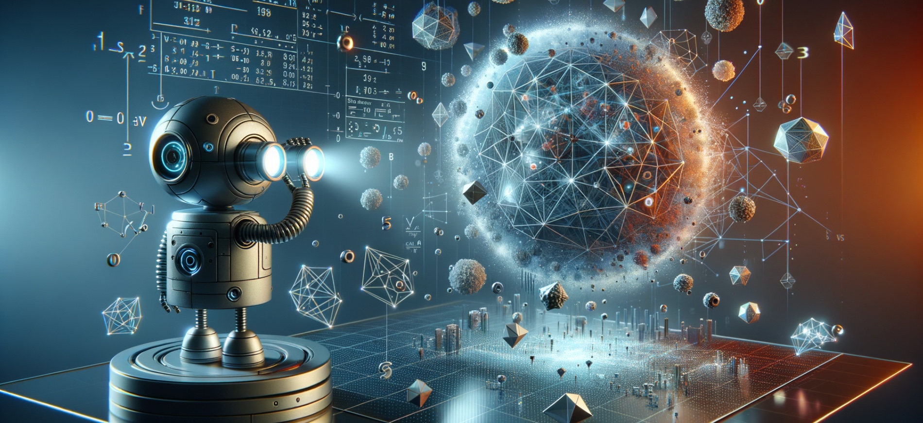 a robot looking at a vector database