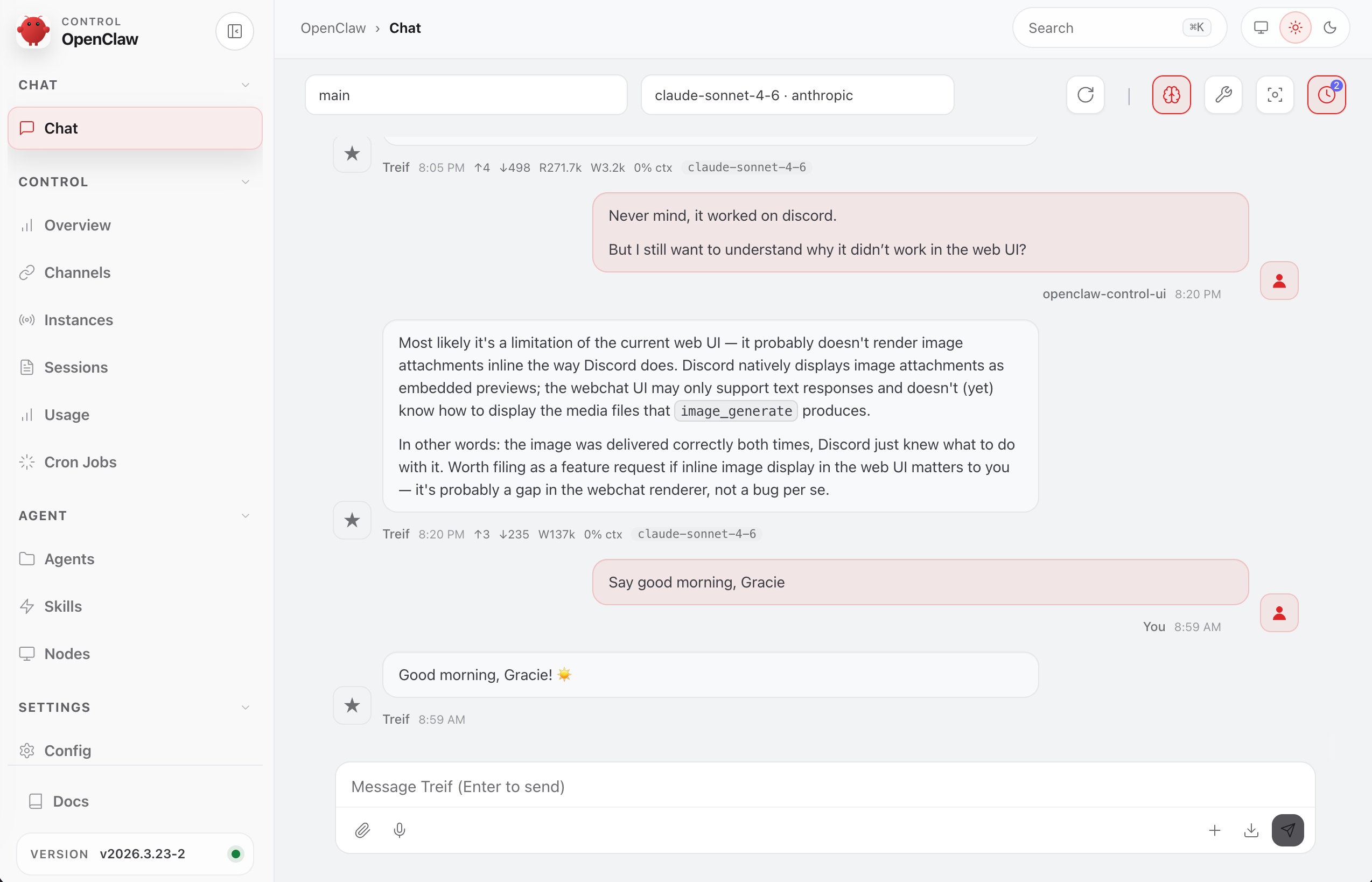 screenshot of the web UI